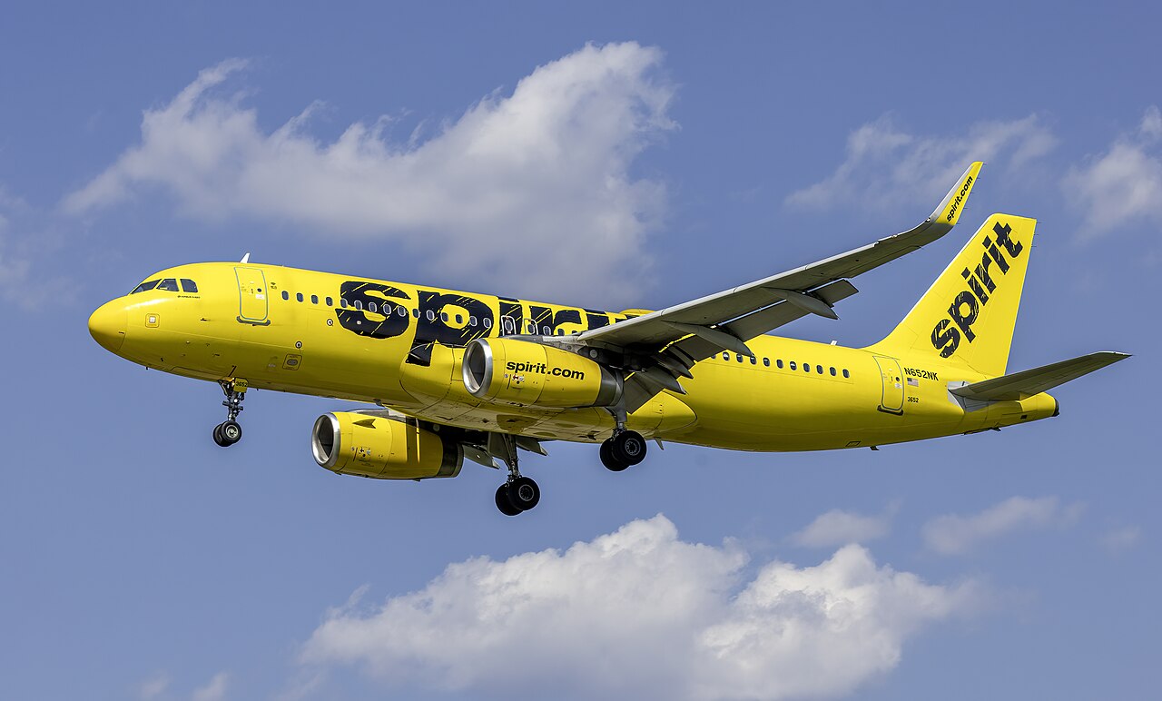 Spirit Airlines Airbus A320 u prilazu aerodromu Baltimore-Washington